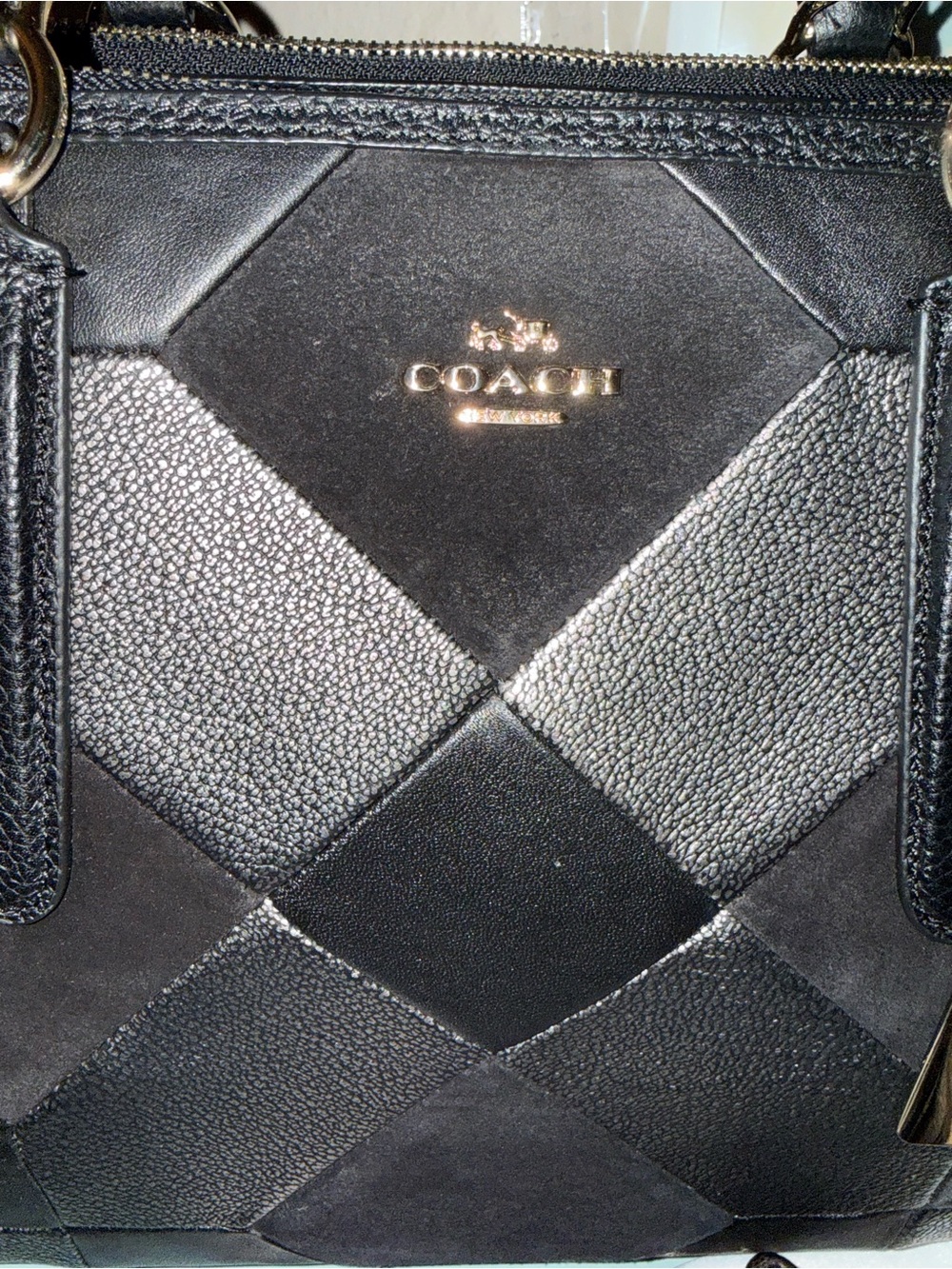 Coach Leather & Suede Patchwork 2 Way Bag with Dustbag - Picture 2 of 15